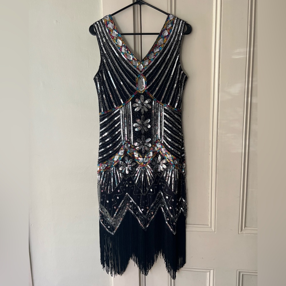 Unique Vintage Sequin Flapper Dress